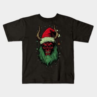 Vintage Krampus Christmas Holiday Horror Graphic Kids T-Shirt